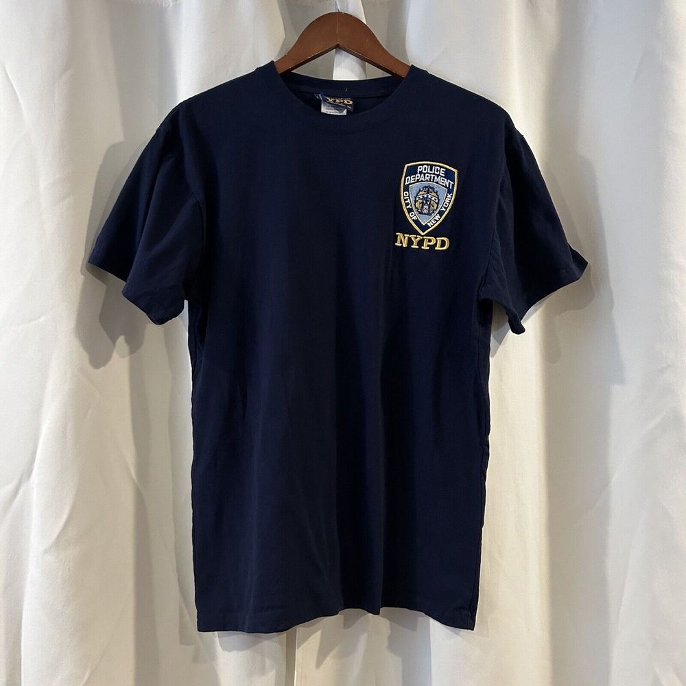 NYPD New York Police Department Badge Embroidered‎ Mens Large T-Shirt